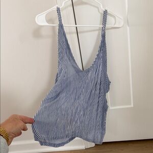 Lulu's Blue and White Striped Tank Top